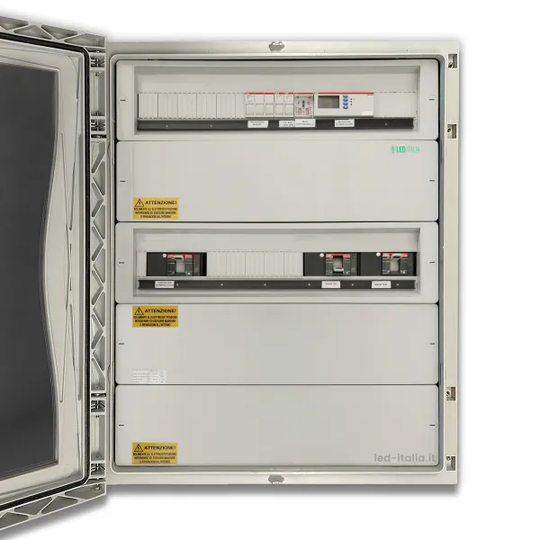 Quadro AC Trifase 100kW Doppio Inverter 160A 400V 140 Moduli Differenziale Tarabile + SPI CEI 0-21 ABB / DEHN IP65