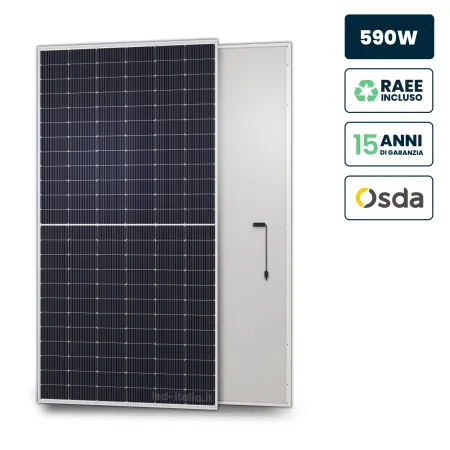 Pannello Solare Fotovoltaico Modulo 580W OSDA Solar TIER-1 Monocristallino N-Type TOPCon Silver Frame IP67/IP68 2278x1134x35mm