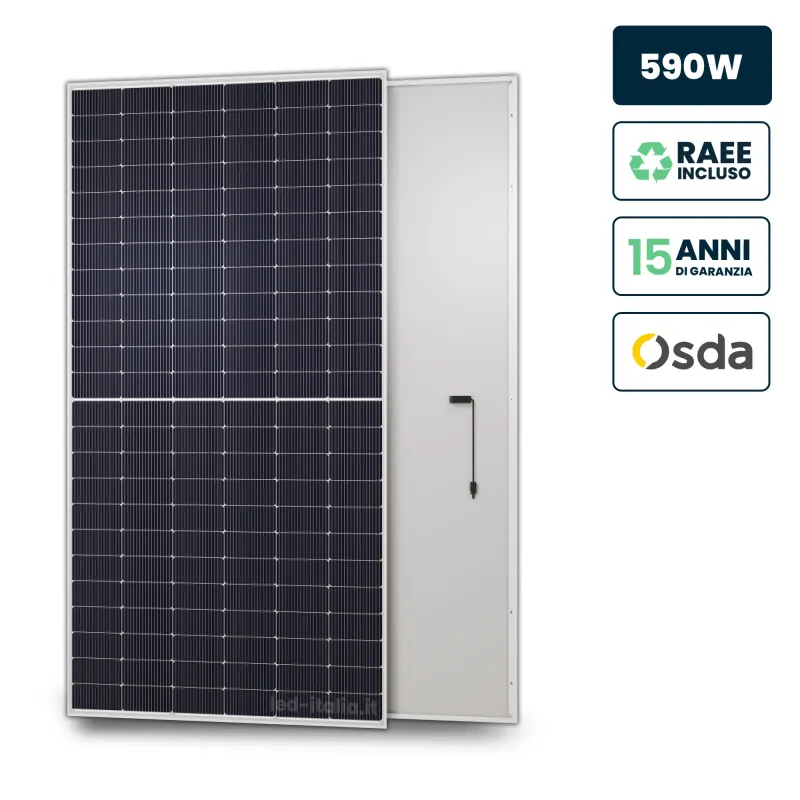 Pannello Solare Fotovoltaico Modulo 580W OSDA Solar TIER-1 Monocristallino N-Type TOPCon Silver Frame IP67/IP68 2278x1134x35mm
