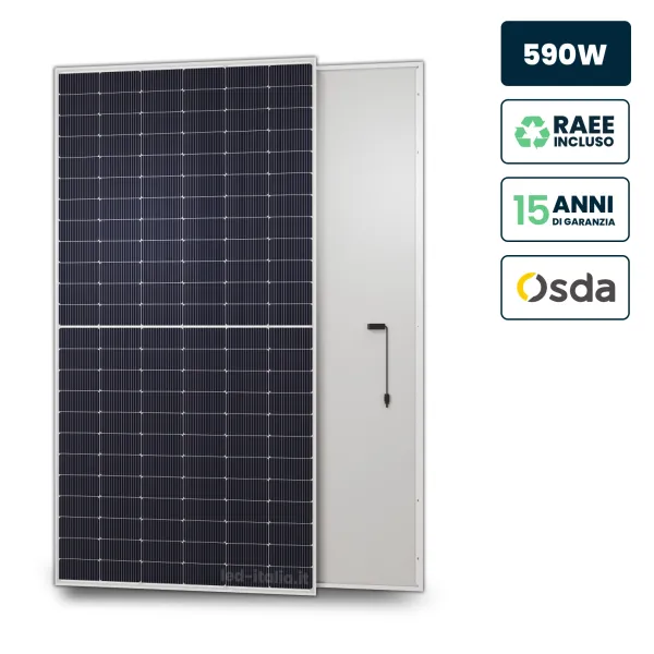 Pannello Solare Fotovoltaico Modulo 580W OSDA Solar TIER-1 Monocristallino N-Type TOPCon Silver Frame IP67/IP68 2278x1134x35mm