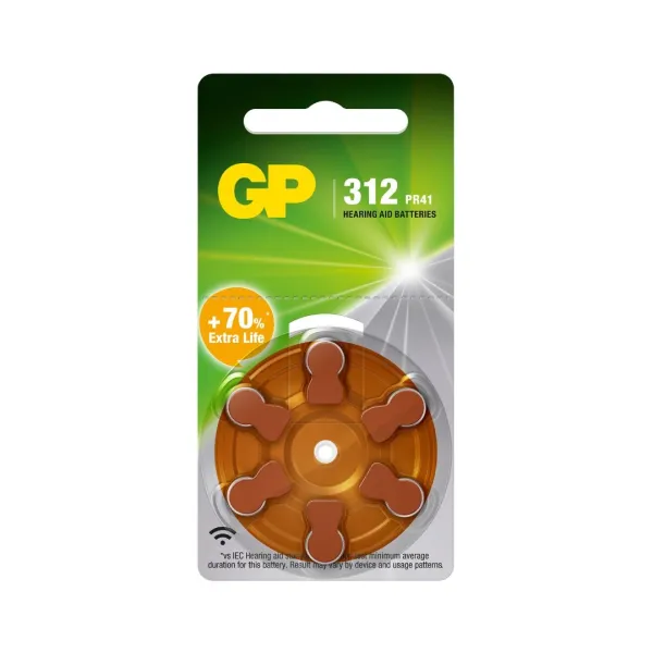Batteria Acustica 1,45V ZA312 / AR41 (Blister 6 Pezzi)
