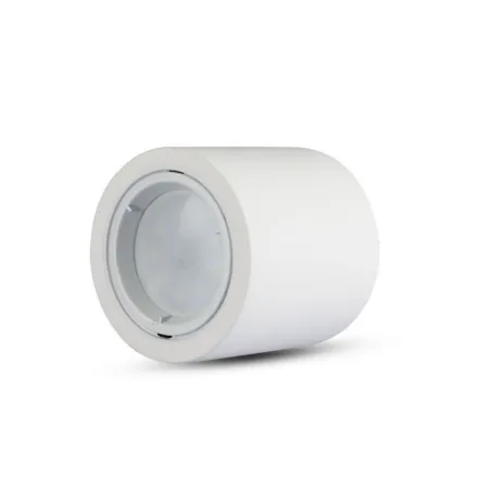 GU10 Fitting Round Gypsum with Aluminium Ring White