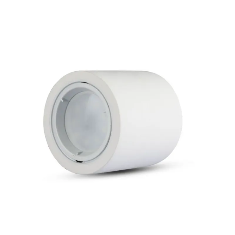 GU10 Fitting Round Gypsum with Aluminium Ring White