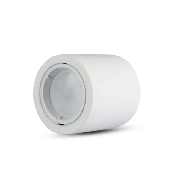 GU10 Fitting Round Gypsum with Aluminium Ring White