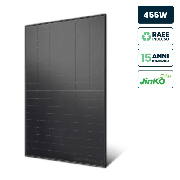 Pannello Solare 455W JINKO N-Type TOPCon Black Frame 1762x1134x30mm