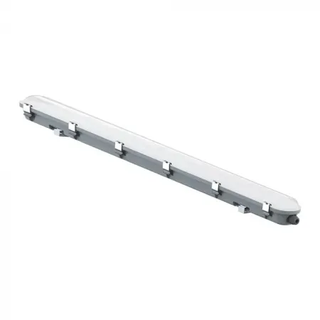 36W LED WP LAMP FITTING 120CM- EM KIT-MILKY COVER+SS CLIPS 6500K