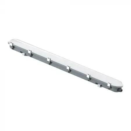 48W LED WP LAMP FITTING 150CM-EM KIT-MILKY COVER+SS CLIPS 6500K