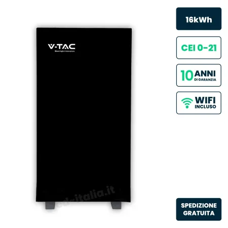 Batteria Accumulo LV 16.07kWh LFP 51.2V 314Ah 150A WiFi BMS Nera CEI 0-21