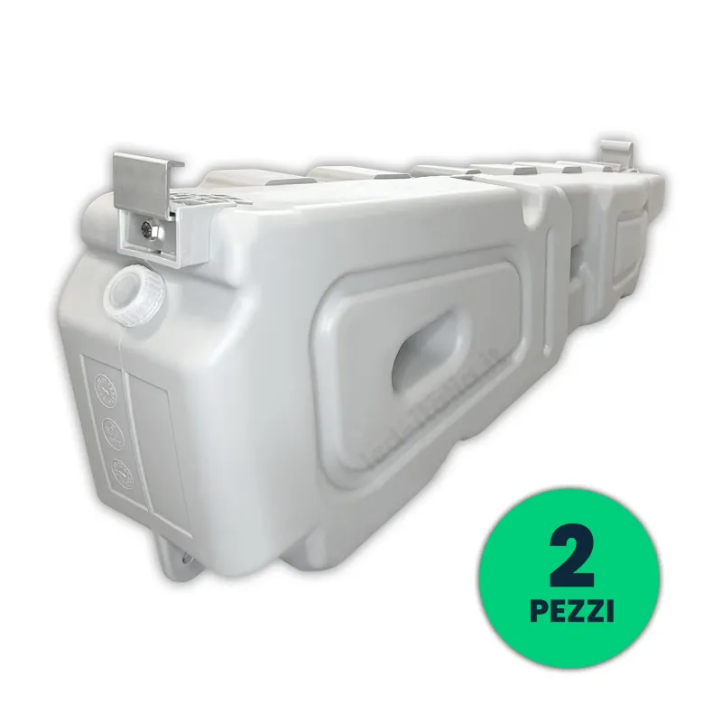 Zavorra HDPE 27° Riempibile ad Acqua per Pannelli Solari 30mm Tetti Piani 60kg 2PZ