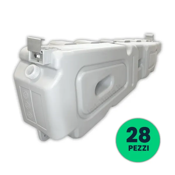 Zavorra per Pannelli Solari in HDPE 27° Riempibile ad Acqua (60kg) per Tetti Piani Bancale 28PZ