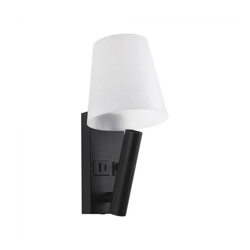 2W LED BEDSIDE LIGHT ALUMINUM+PC+IRON WITH CREE CHIP 3000K BLACK BODY IP20
