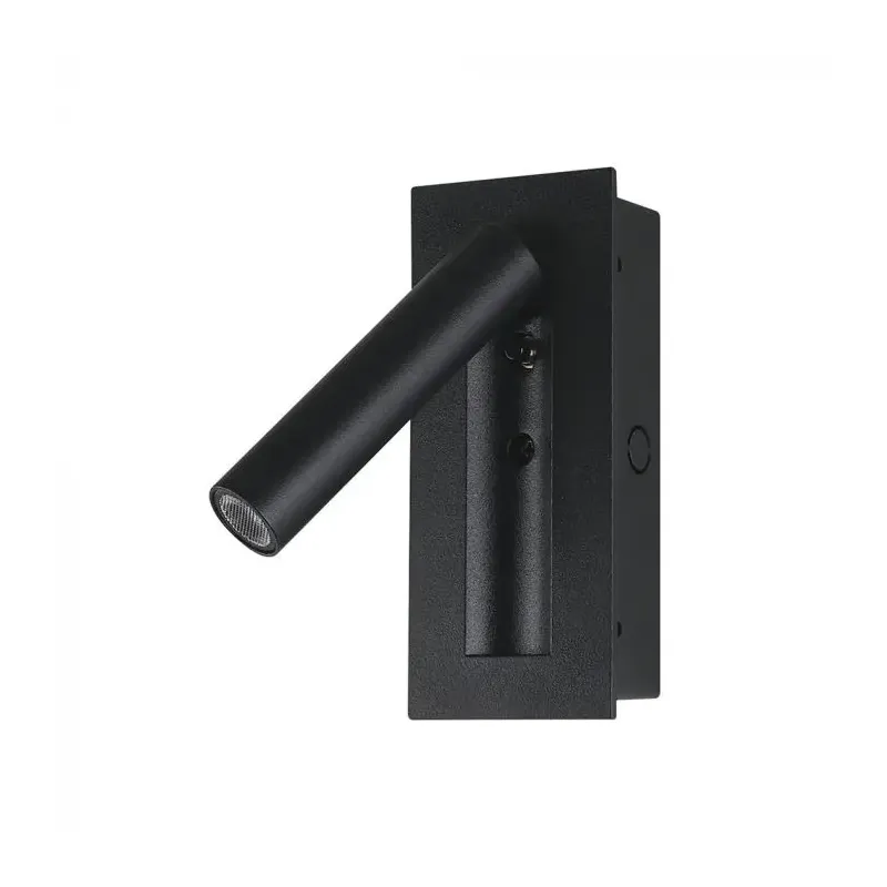 2W LED BEDSIDE LIGHT ALUMINUM+PC WITH CREE CHIP 3000K BLACK BODY IP20