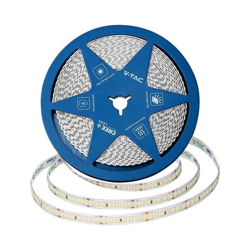 168 12W LED STRIP LIGHT WITH CREE CHIP 3000K IP20 24V 8MM DOUBLE PCB