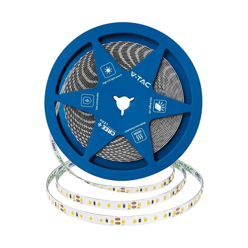120 10W LED STRIP LIGHT WITH CREE CHIP 3000K IP20 24V 8MM DOUBLE PCB