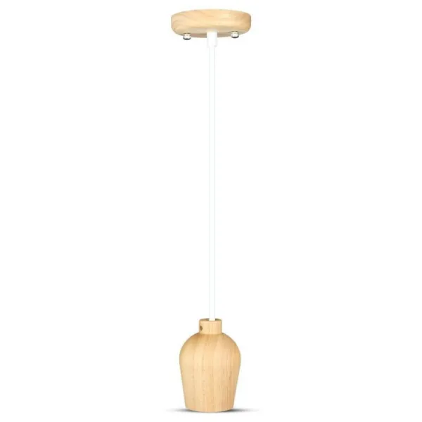 Wooden Pendant Light White Wire