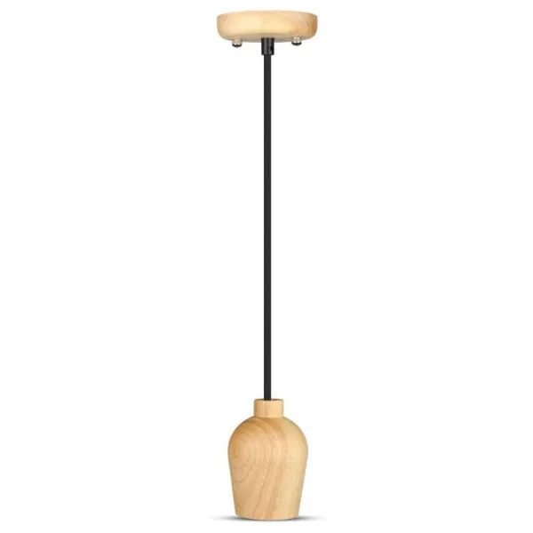 Wooden Pendant Light Black Wire
