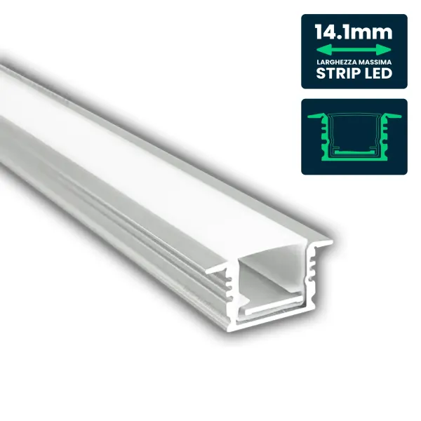 MOUNTING KIT WITH DIFFUSER FOR LED STRIP-FLOOR PROFILE RECESSED 1000*17*14mm