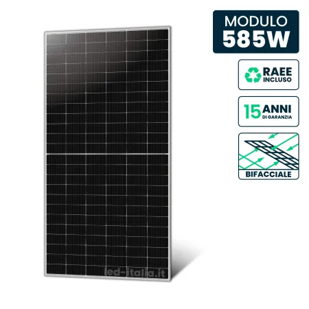 Pannello Solare 585W Bifacciale TIER-1 N-Type TOPCon | Energy Clever