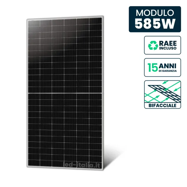 Pannello Solare 585W Bifacciale TIER-1 N-Type TOPCon | Energy Clever