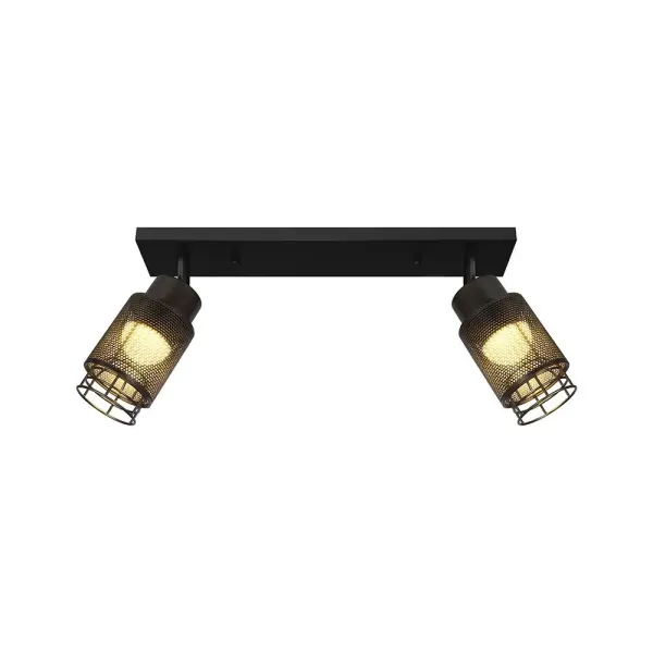 2X6W LED DECORATIVE CEILING LAMP (L400*W70*H30mm) 3000K MATT BLACK BODY