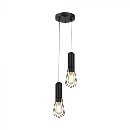 2XE27 DECORATIVE HANGING LAMP (D200*H25mm) MATT BLACK