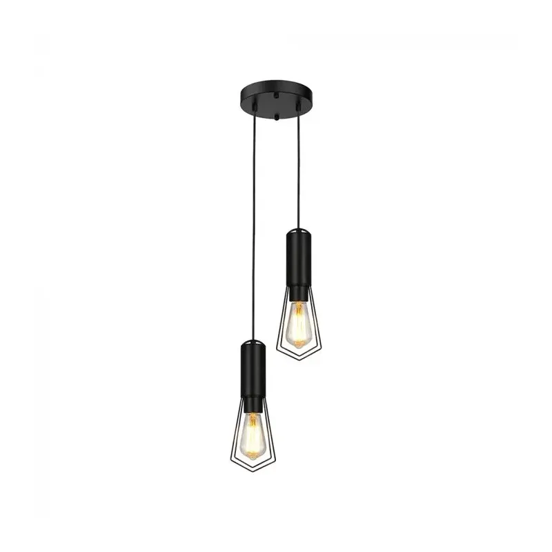 2XE27 DECORATIVE HANGING LAMP (D200*H25mm) MATT BLACK