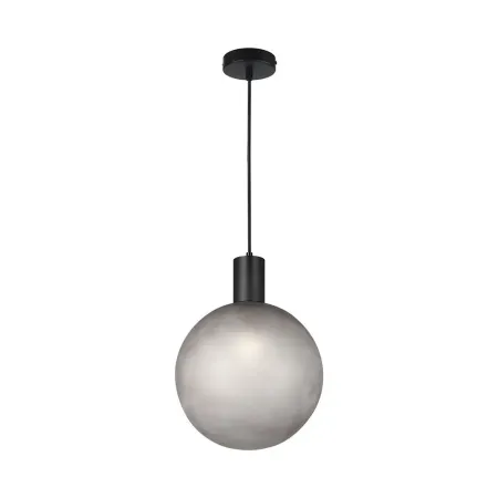 E27 DECORATIVE HANGING LAMP (D100*H25mm) MATT BLACK+SMOKEY GREY