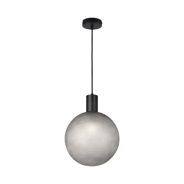 E27 DECORATIVE HANGING LAMP (D100*H25mm) MATT BLACK+SMOKEY GREY