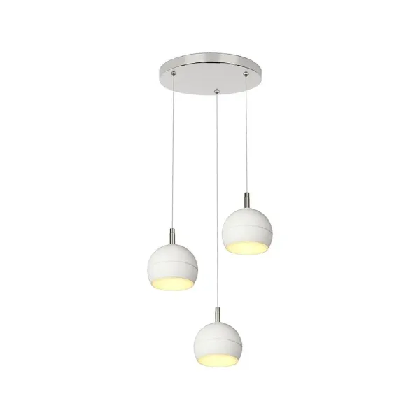 3X10W LED DECORATIVE HANGING LAMP(D250*H30mm) 3000K BRUSHED NICKEL+WHITE