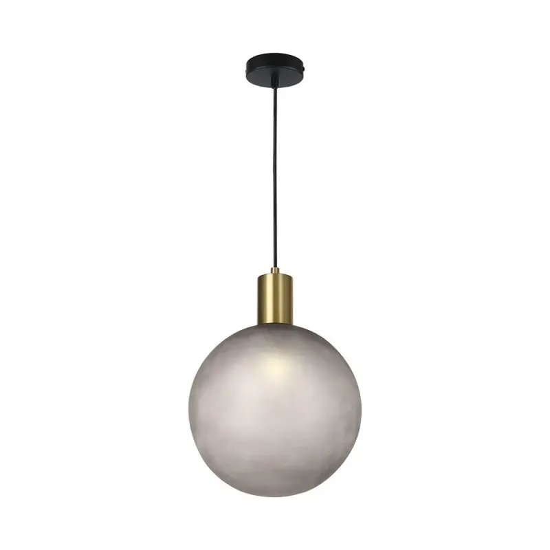 E27 DECORATIVE HANGING LAMP (D100*H25mm) BRISHED BRASS+SMOKEY GREY