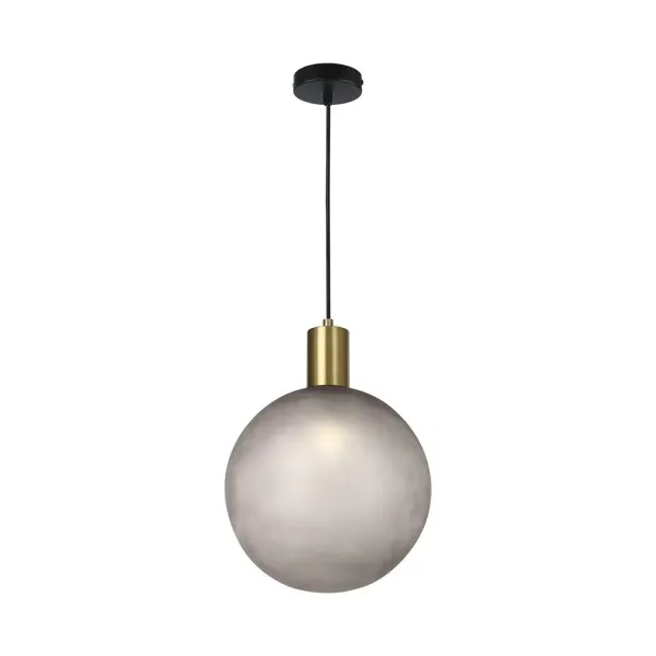 E27 DECORATIVE HANGING LAMP (D100*H25mm) BRISHED BRASS+SMOKEY GREY