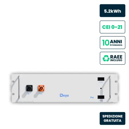 Batteria Accumulo HV Rack Deye 5.12kWh | Energy Clever