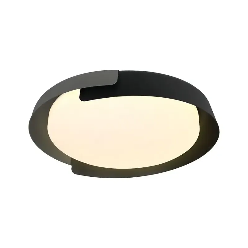 48W LED Decorative Ceiling Lamp (D500*H80mm) 3in1 Remote Control Dimmable Black+Grey