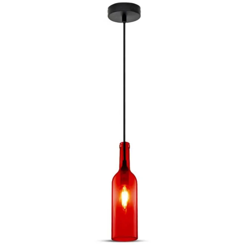 Bottle Pendant Light Red