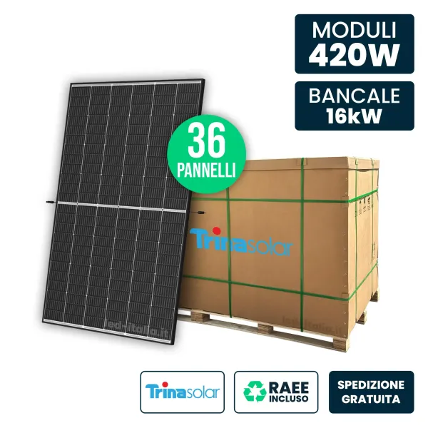 Bancale 36 Pannelli Solari Trina 420W 15kW+ | Energy Clever