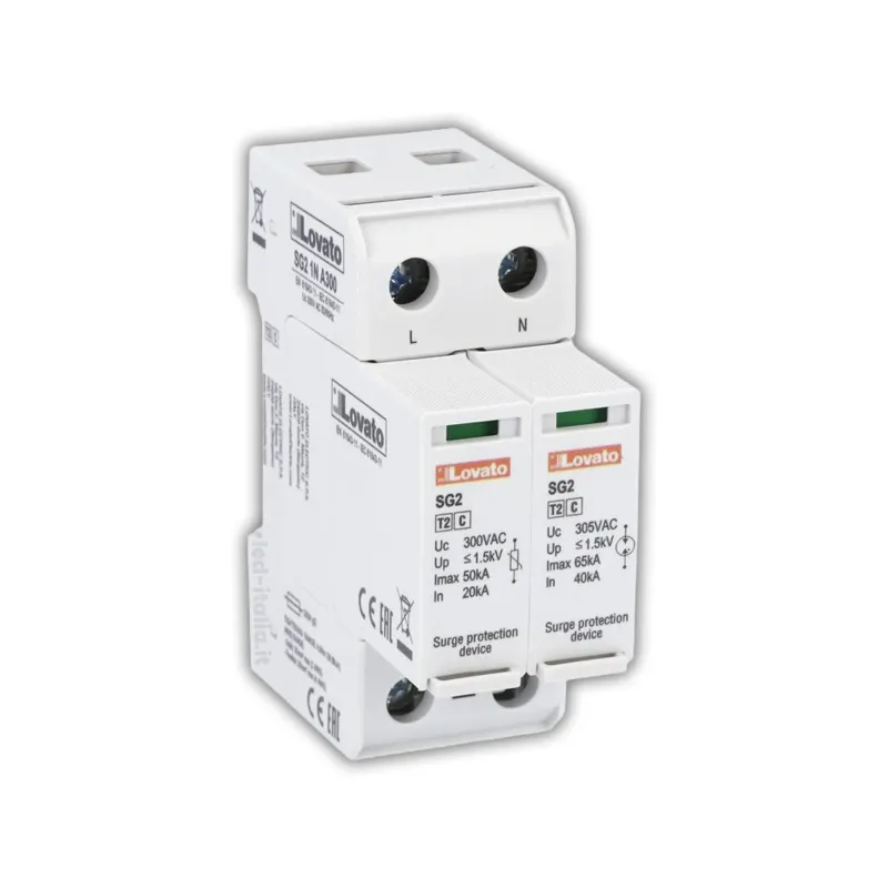 Scaricatore Sovratensione Serie SG2 Tipo 2 20kA 1P+N 2 Moduli