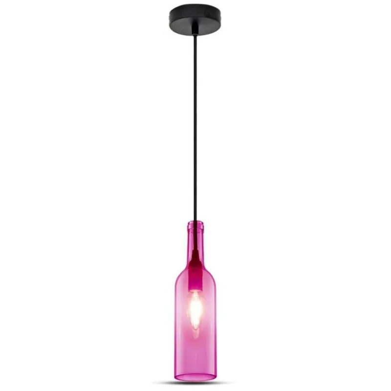 Bottle Pendant Light Fucsia