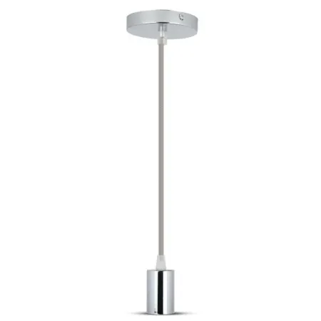Chrome Metal Cup Pendant Light Grey
