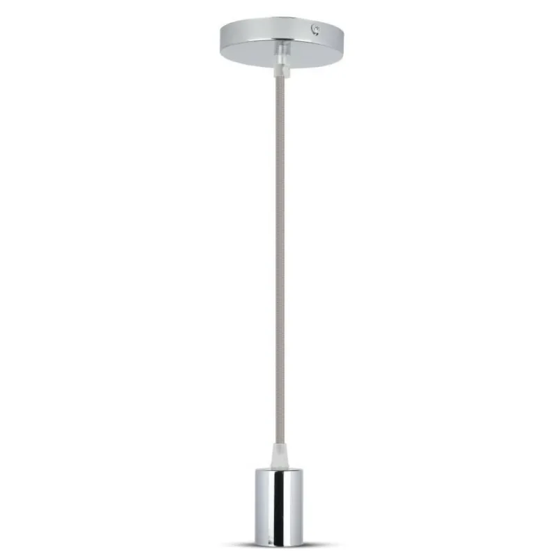 Chrome Metal Cup Pendant Light Grey