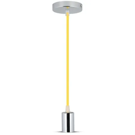 Chrome Metal Cup Pendant Light Yellow