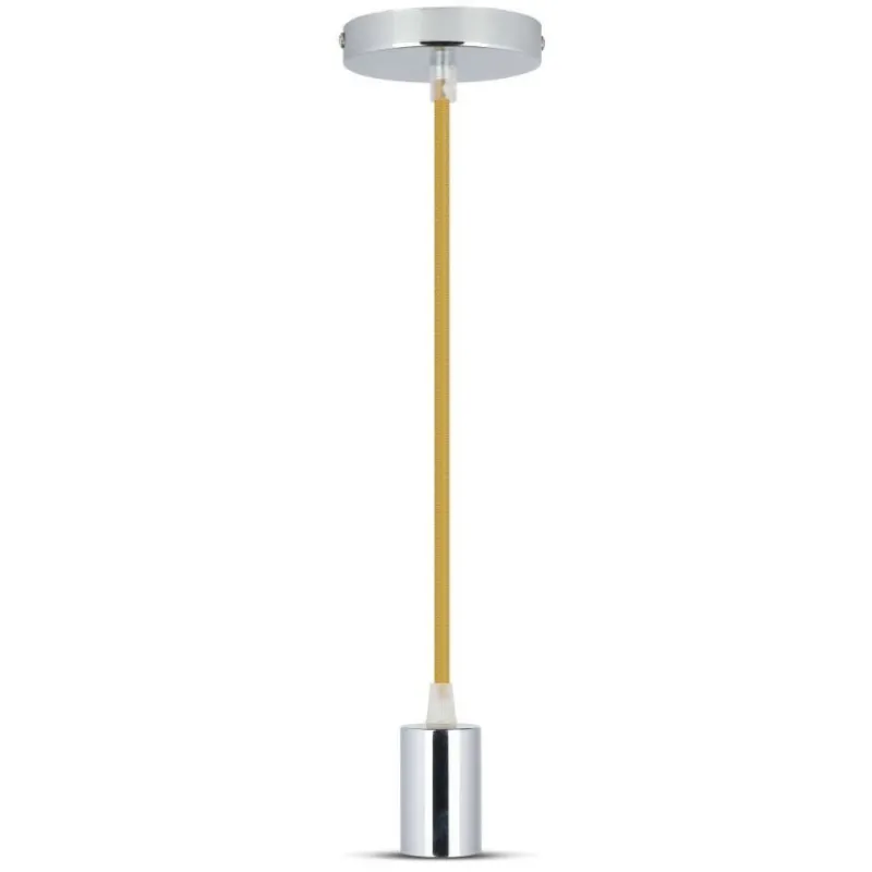 Chrome Metal Cup Pendant Light Beige