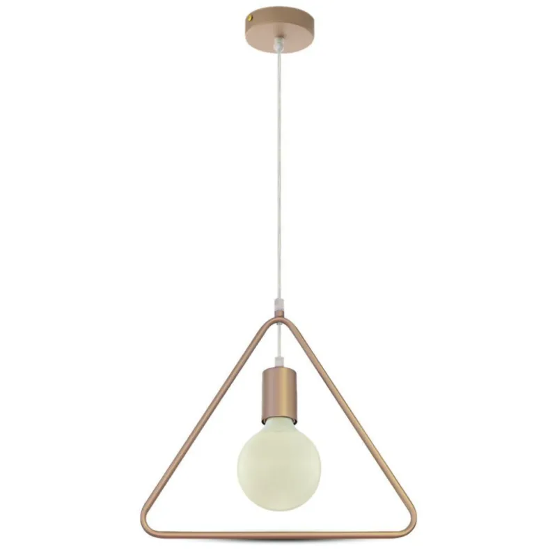 Pendant Light Triangle Champean Gold with Gold Canopy