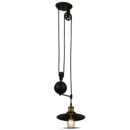 Metal Pendant Light Black Adjustable