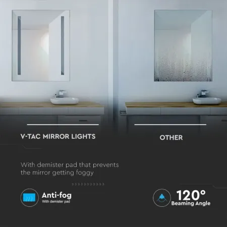 V-TAC Specchio LED Rettangolare da Bagno | Energy Clever 2