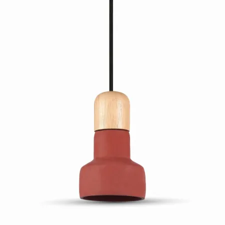 Pendant Light Concrete+Wood Red D:125mm
