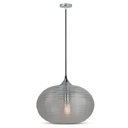 Pendant Light Diamond Cut Black Glass Transparent D:350mm