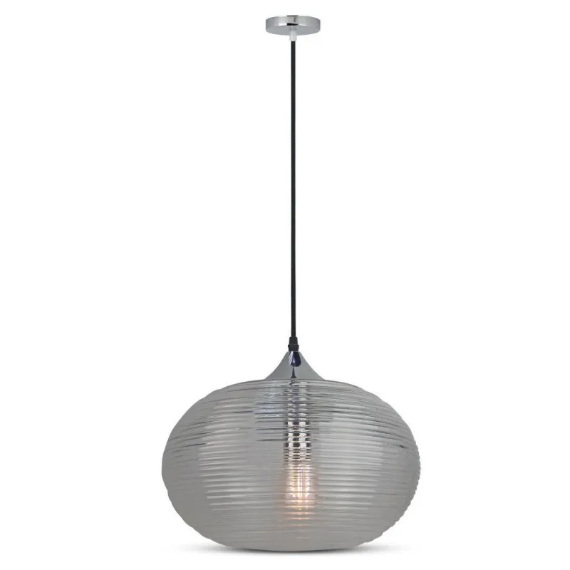 Pendant Light Diamond Cut Black Glass Transparent D:350mm