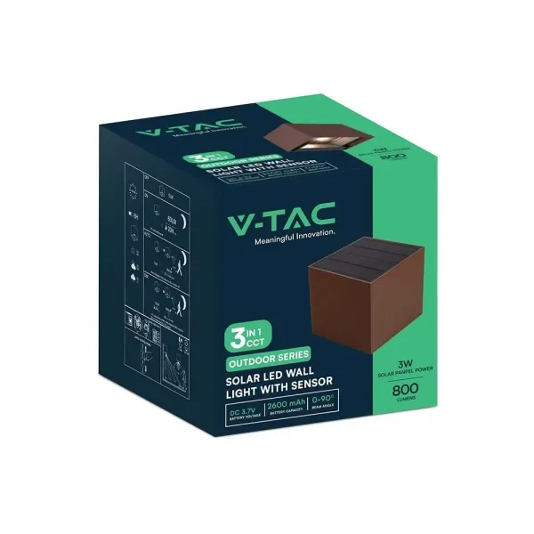 V-TAC Applique LED Solare da Esterno 9W con Sensore | Energy Clever