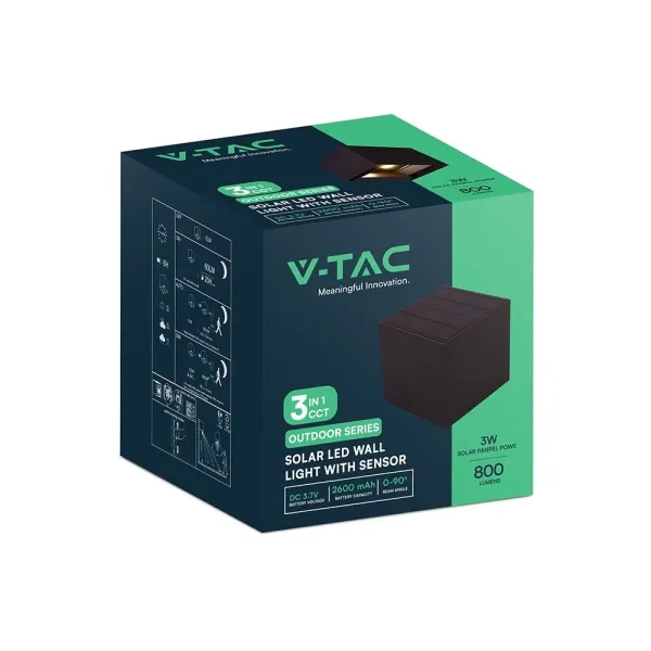 V-TAC Applique LED Solare da Esterno 9W con Sensore | Energy Clever