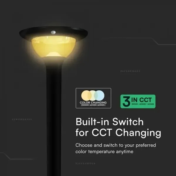 V-TAC Lampada LED Solare da Giardino 15W per Paletto | Energy Clever